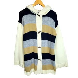 Vintage Wayne Taylor Women's Toggle Button Hooded Cardigan Sweater Long LG